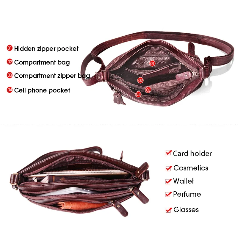 Cobbler Legend Shoulder Crossbody Bags for Women Genuine Leather Female Multi Pockets Designer Vintage Women\'s bag