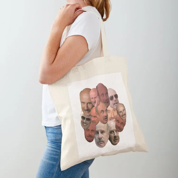 The Many Faces of Dr. Phil Tote Bag shopping bags foldable Women's bags Women's handbag shopper bags for women