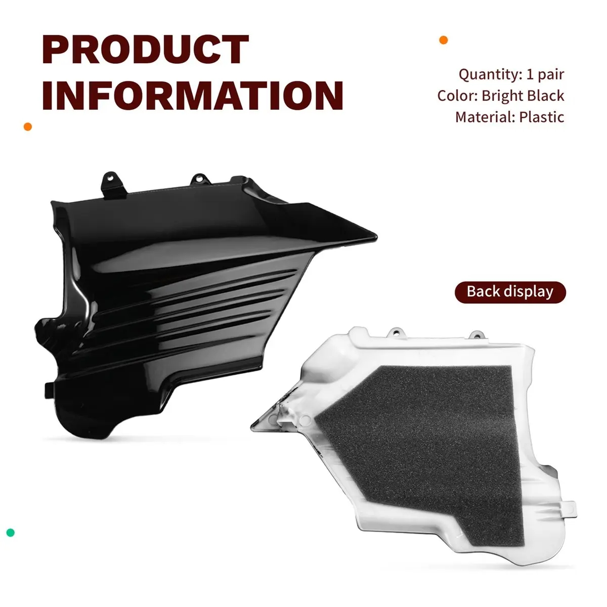 A23Z 1Pair Engine Lower Side Cover Trim Housing for Gold Wing GL1500SE GL1500L GL1500 Interstate 1988-2000 Glossy Black