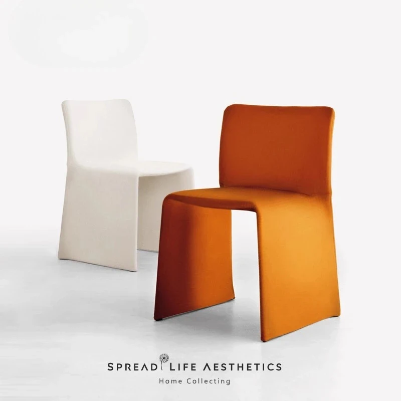 Modern minimalist designer creative backrest H word fabric dining hotel villa restaurant conference chair