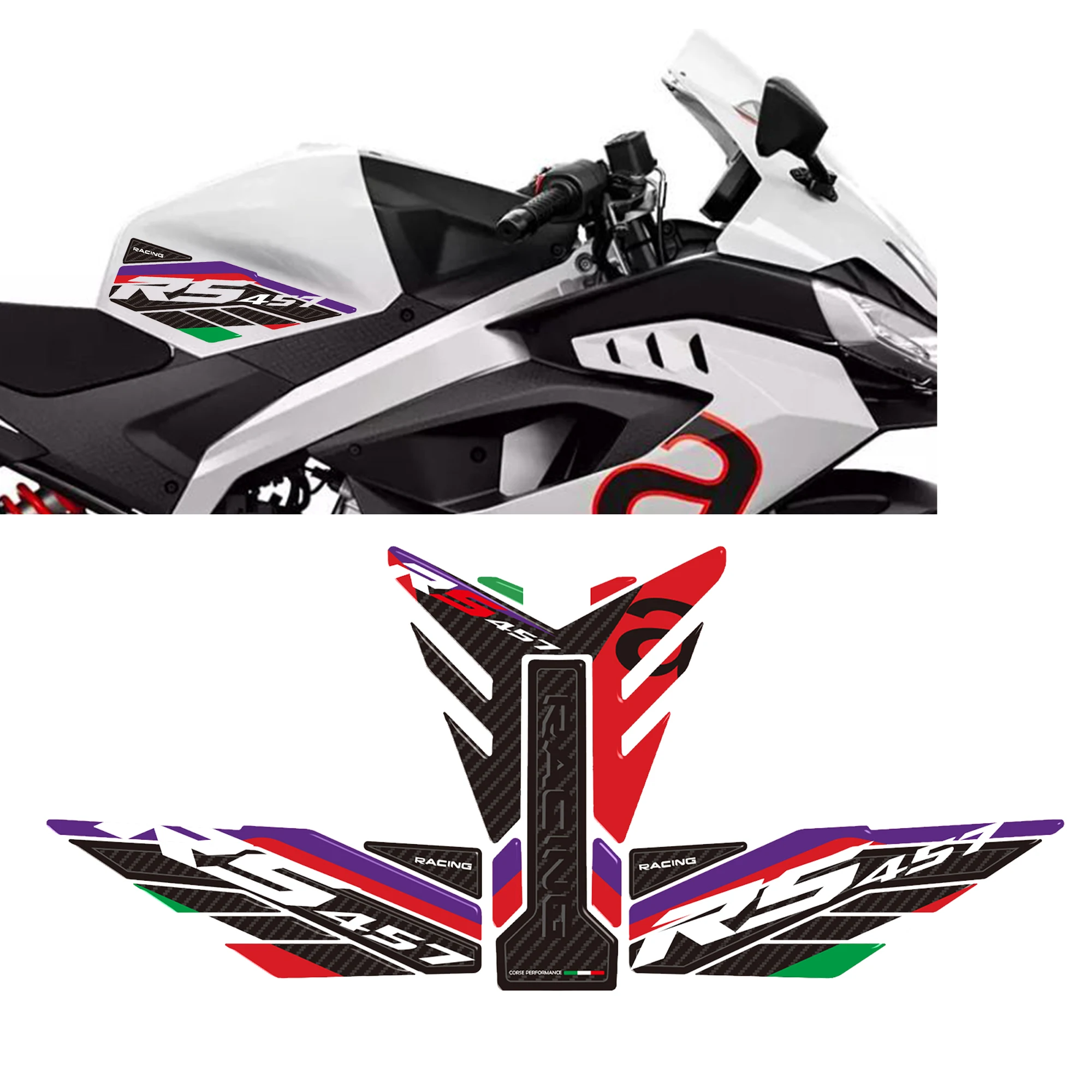 3D sticker decoration and protection for the ignition key area compatible with Aprilia RS 457 2024 motorcycle stickers