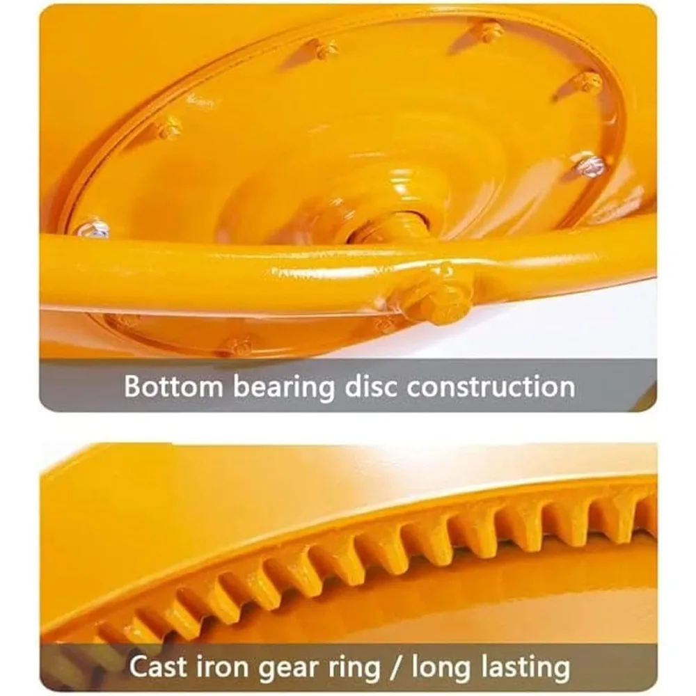 خلاط خرسانة كهربائي أصفر مطور، 5 قدم مكعب. خلاط أسمنتي، خلاط خرسانة أسمنتي محمول 1/2 حصان مع محرك 550 وات وعجلات 7 بوصة #4