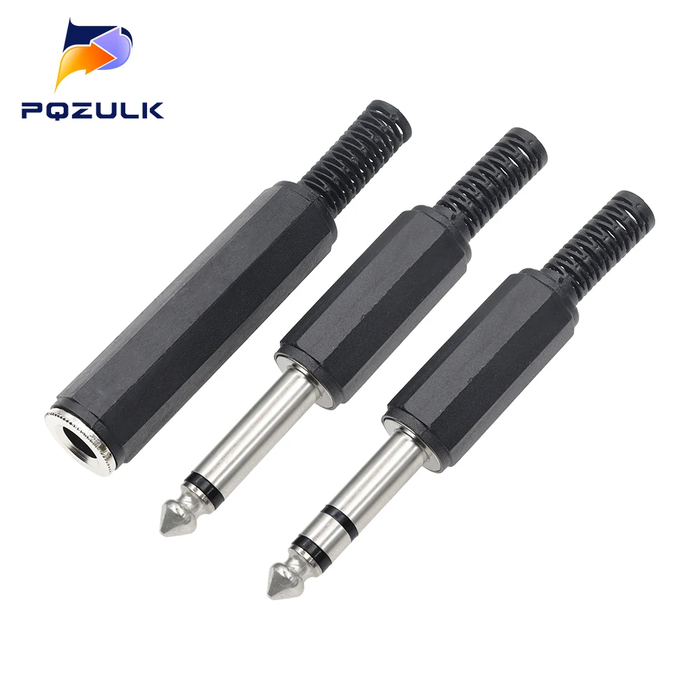 6.3MM wtyczka Mono/gniazdo Stereo AUDIO jack złącze męskie spawanie linii słuchawkowych Stereo 1/4 \