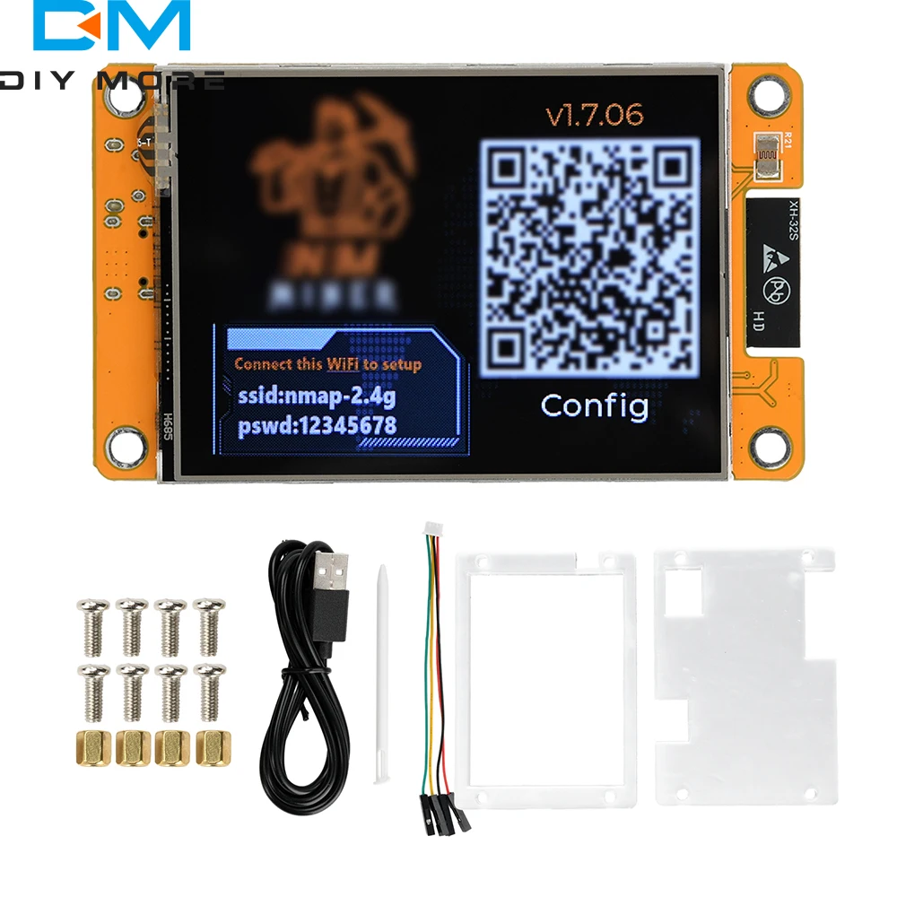 ESP32-DROOM placa de desenvolvimento de display oled de 2.8 polegadas ESP32-2432S028 placa de desenvolvimento adequada para cálculo de taxa hash tipo c