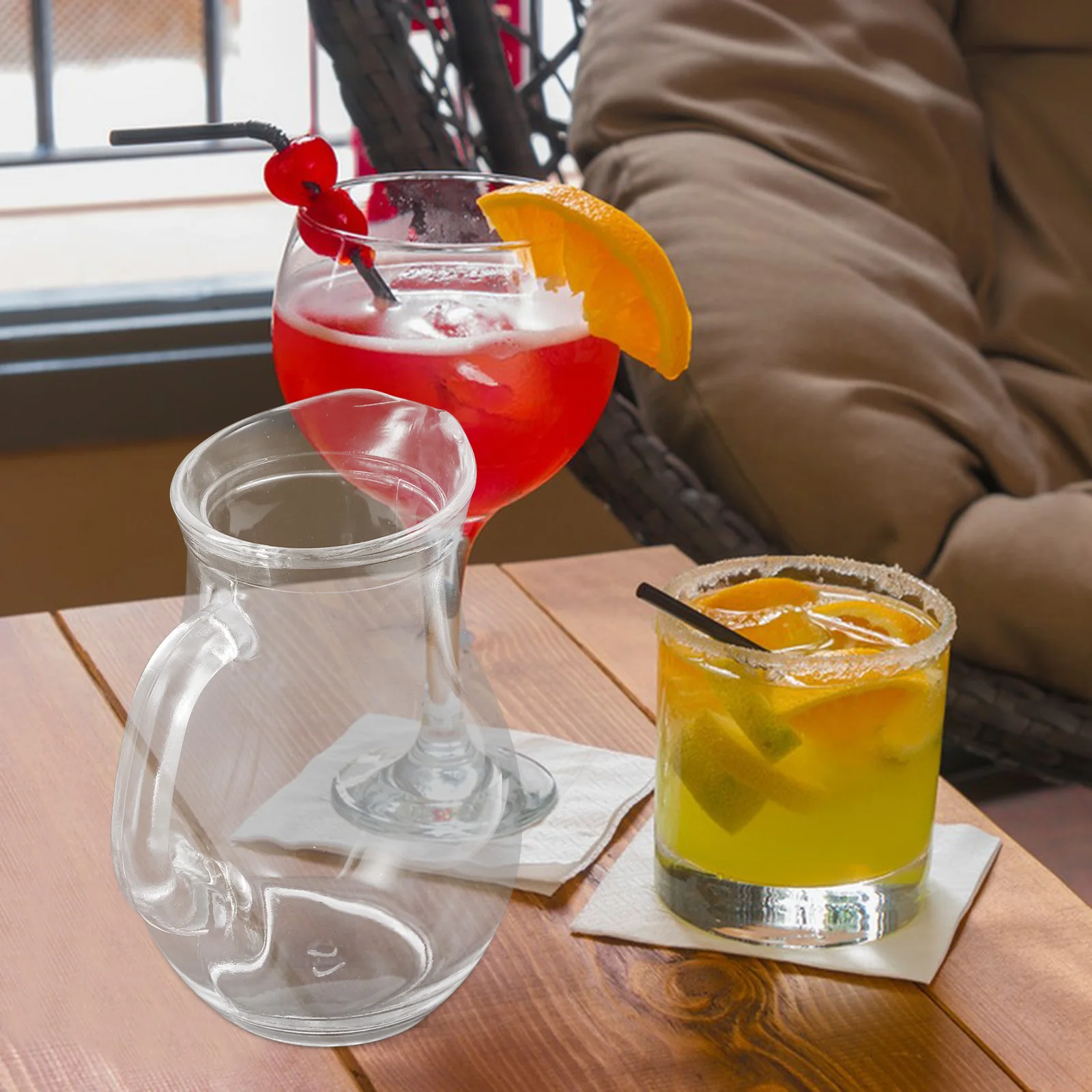 

Clear Glass Milk Pitcher 350Ml Multi-Function Cream Pitcher for Juice Milk Serving Retro Style Home Accessory Small Wine Pot