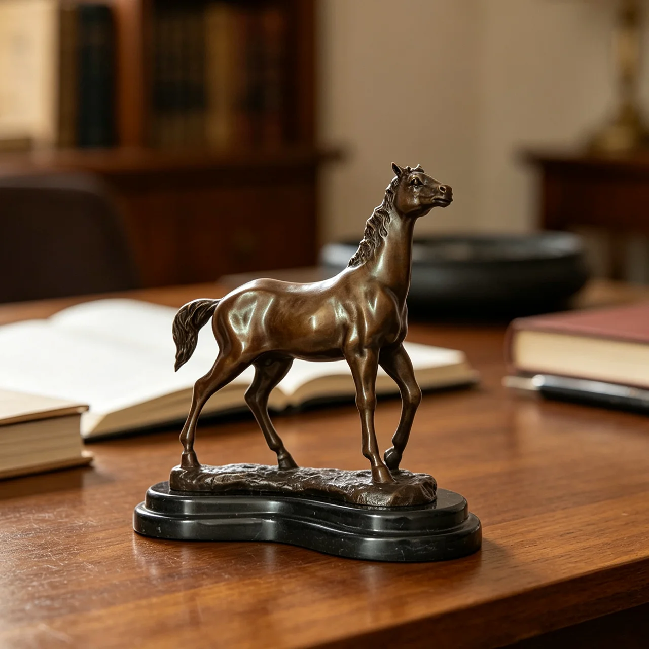 Bronze Standing Arabian Horse Statue Animal Sculpture Figurine Art for Hotel office Table Decor High-end Business Present