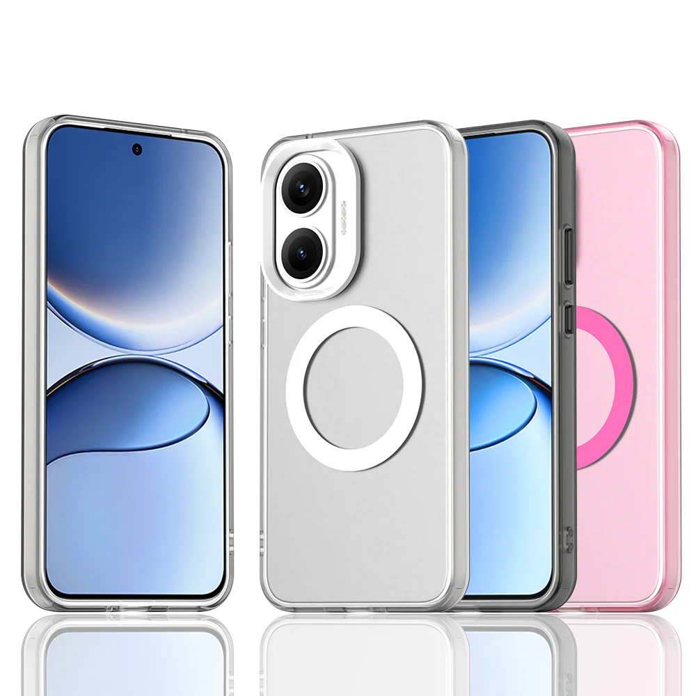 For Magsafe Frosted Clear Phone Case for POCO C75 C61 X5 X6 X7 M6 M7 F6 F7 Pro 5G Slim Protective Candy Magnetic Cover