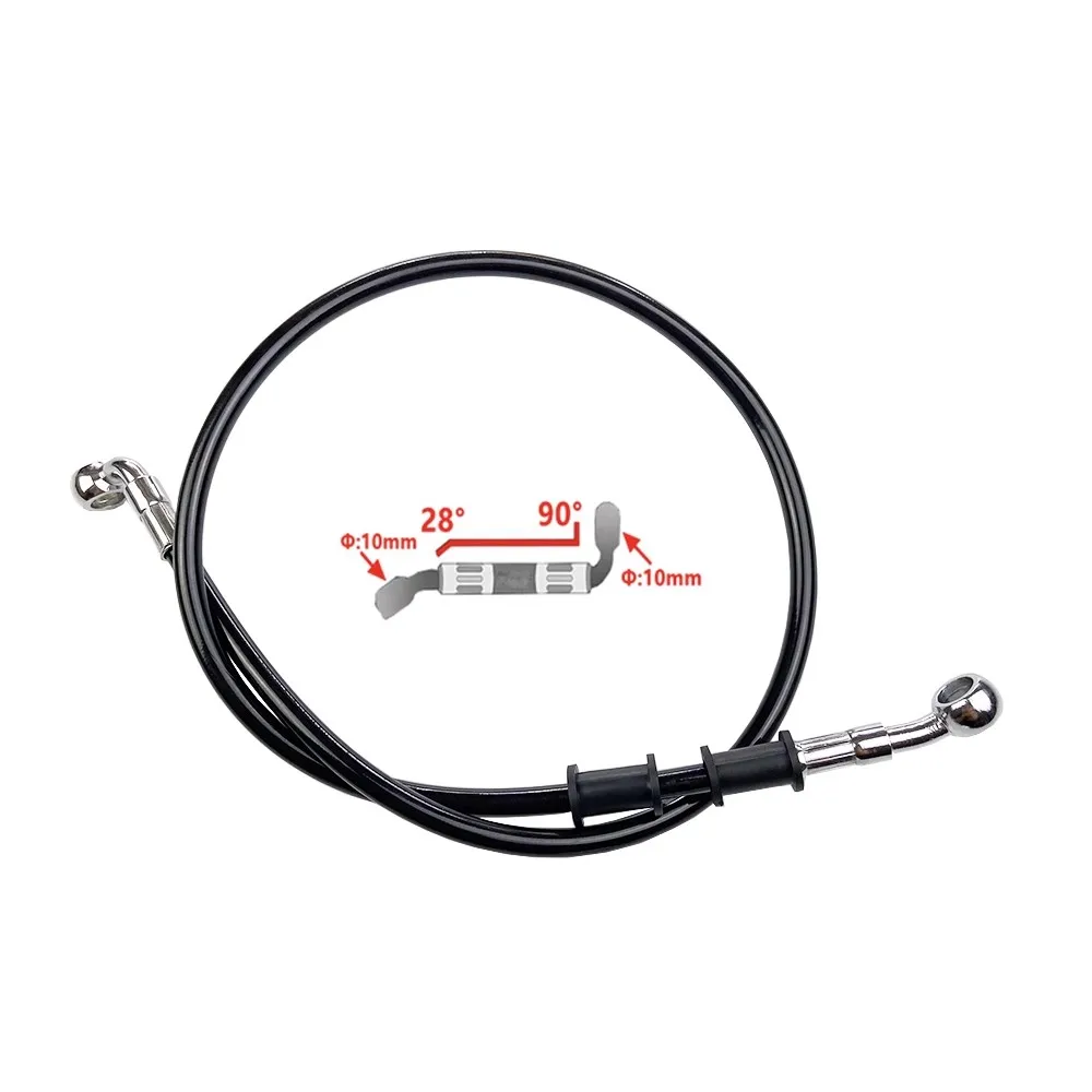 10cm~500cm Motorcycle Brake Clutch Oil Hose Line Pipe Hydraulic Reinforced Stainless Steel Braided Hose 28° - 90° M10 Banjo