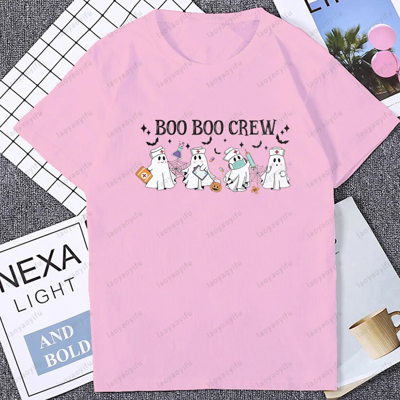Halloween Spooky Season Cute Boo Boo Nurse Gift for Women TShirt Casual Fashion Loose Harajuku Hip Hop Soft Man Streetwear