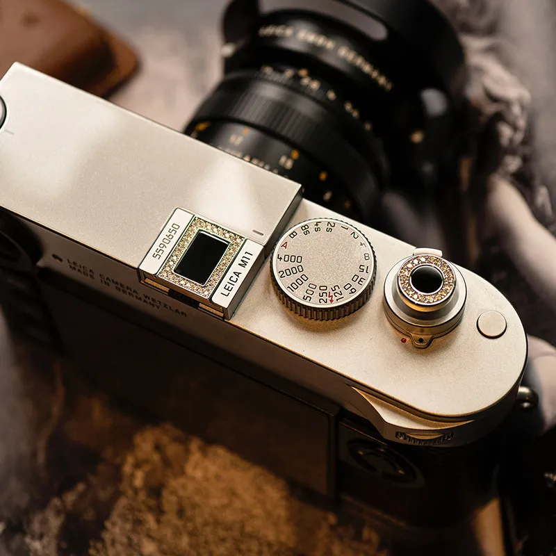 Metal Camera Hot Shoe Cover Shutter Button with Jewelry for Fuji XT5 XT50 XE5 XE4 XS20 X100VI Leica Q2 Q3 M9 M10 M11 Accessories view 5
