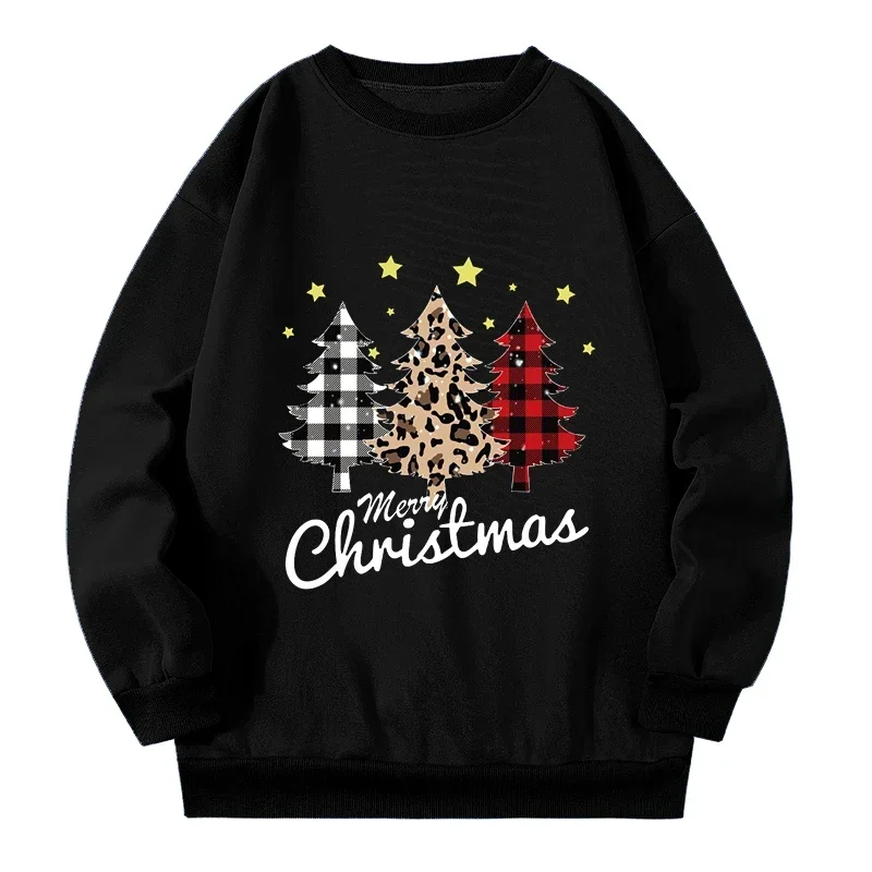 Felpa donna con stampa albero di natale Plus Size autunno inverno nuove felpe da donna 2023 Pullover di grandi dimensioni di moda americana