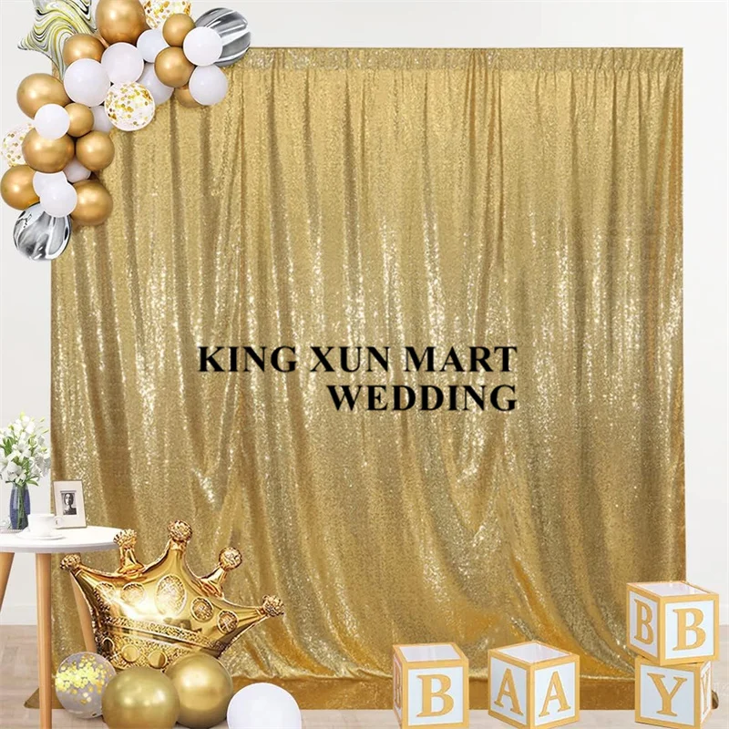 10ft Seamless Glitter Wedding Backdrop Curtain Sequin Wedding Wall Photo Booth Background Event Party Sequin Panel Baby Shower