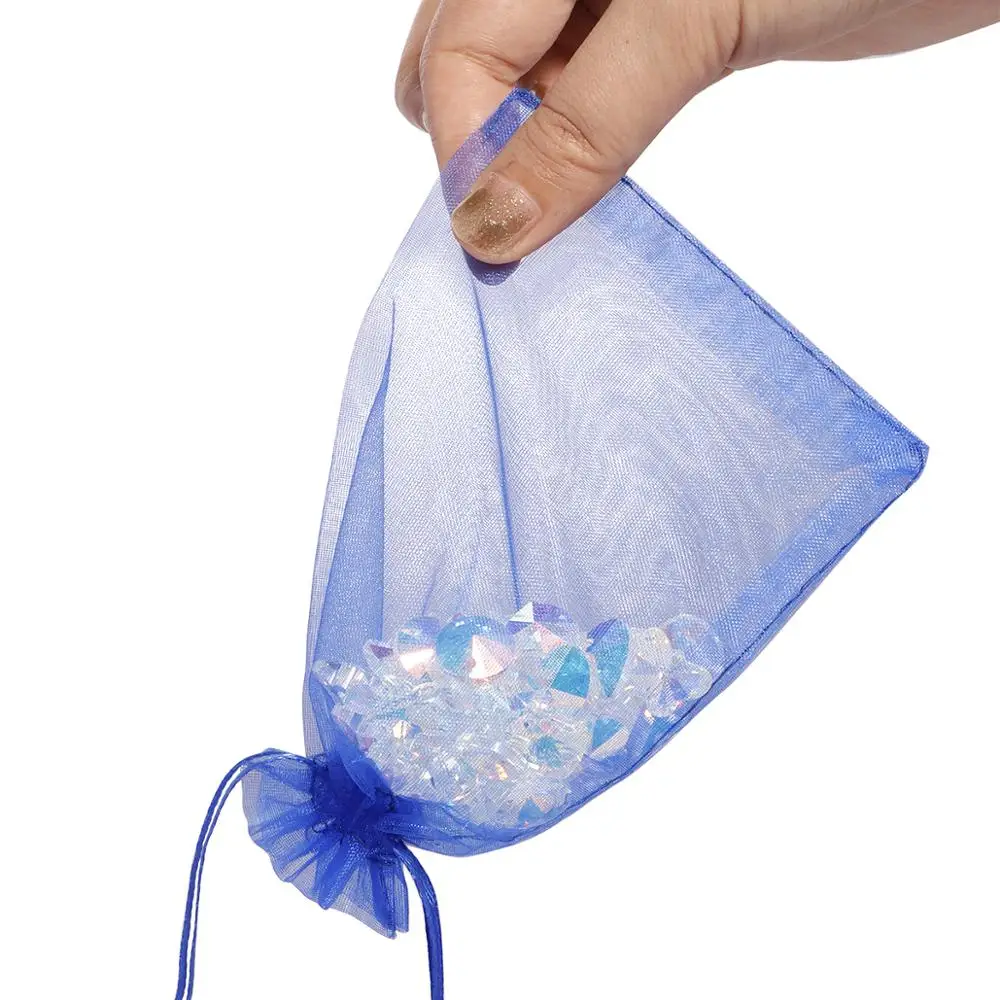 100pcs/lot Organza Bag 5*7cm,7*9cm,9x12cm Christmas Wedding Drawstring Bag Candy Bags Gift Pouches Jewelry Packaging Display