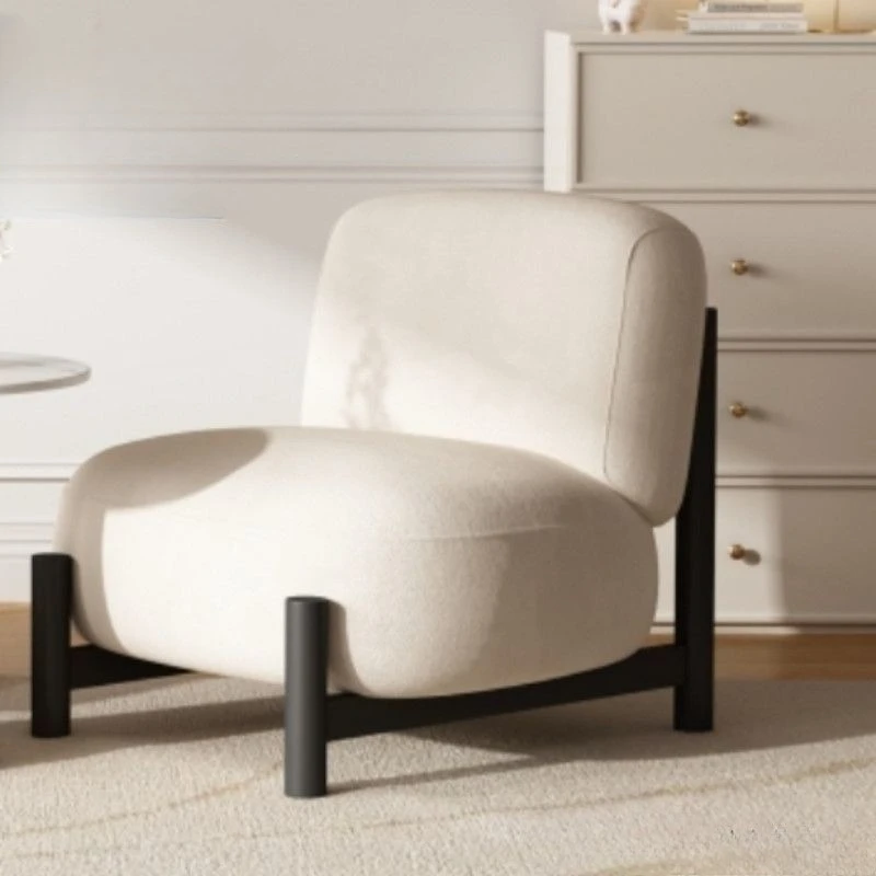 

Modern single chair, wabi-sabi style casual simple single sofa chair, cream style