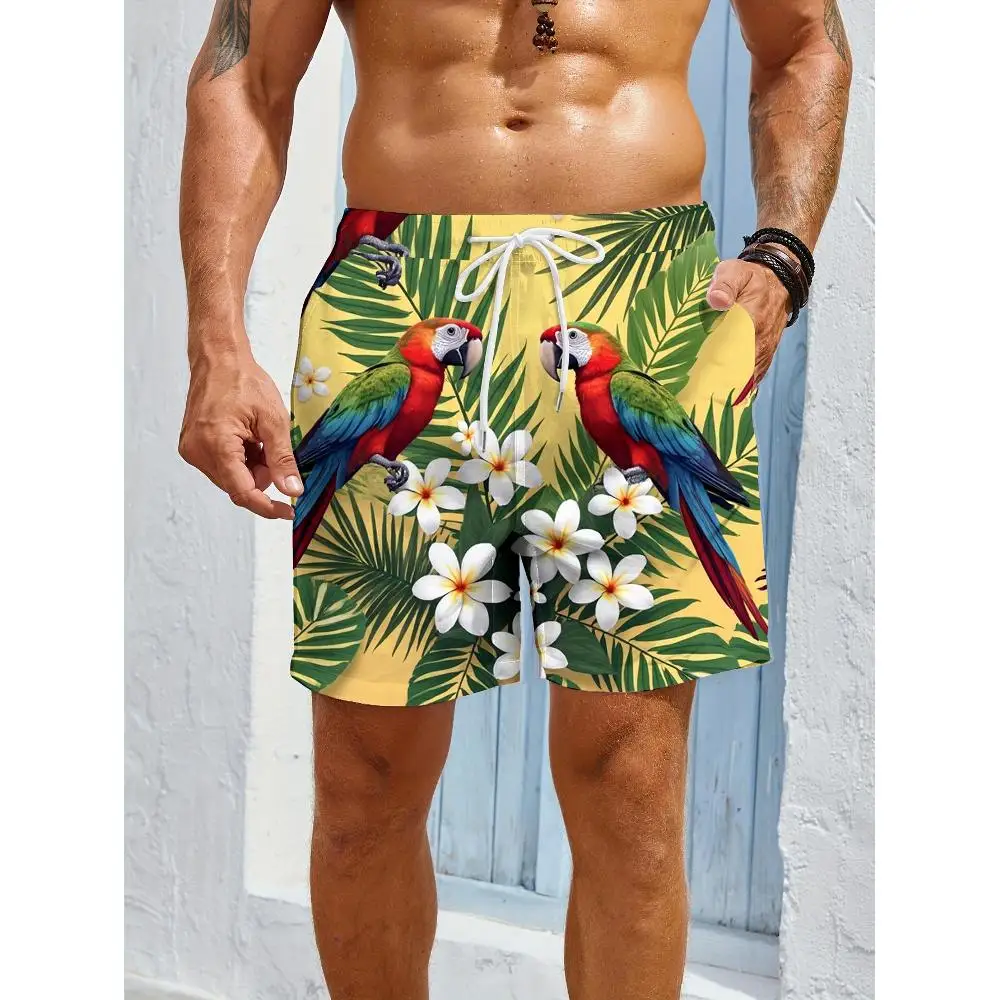 

1pcs Men's Short swim trunks2026 Summer 3D Printed Short sleeve Training pants Breathable Polyester running Quick drying