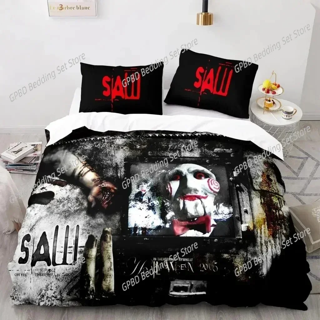 3D Print Chainsaw Fright Saw Bedding Set Single Twin Double Queen King Cal King Size Bed Linen Set