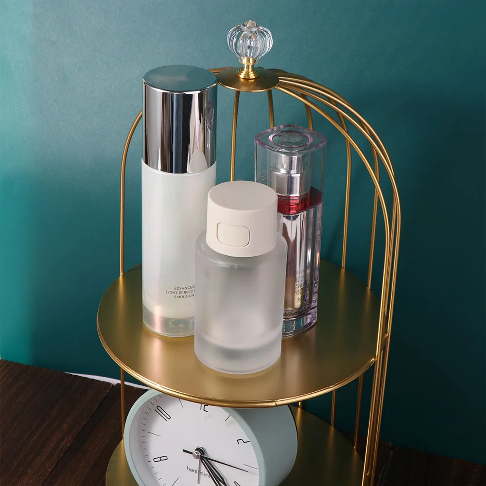 Easy to Clean Bird Cage Jewelry Rack Large Capacity Cake Stands Iron Storage Holder Rust-proof Waterproof Desktop Display Stand