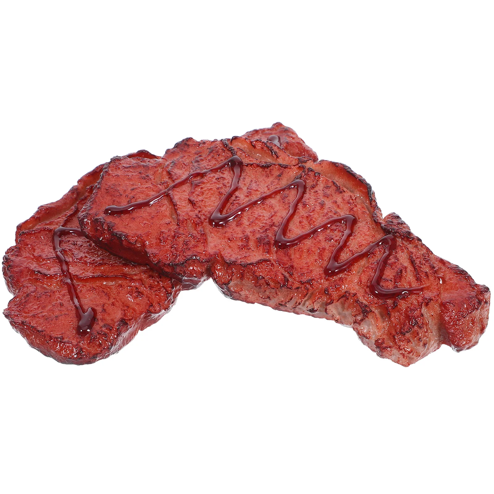 

2 Pcs Simulation Steak Artificial Decoration Meat Blocks Display Food for Accessories