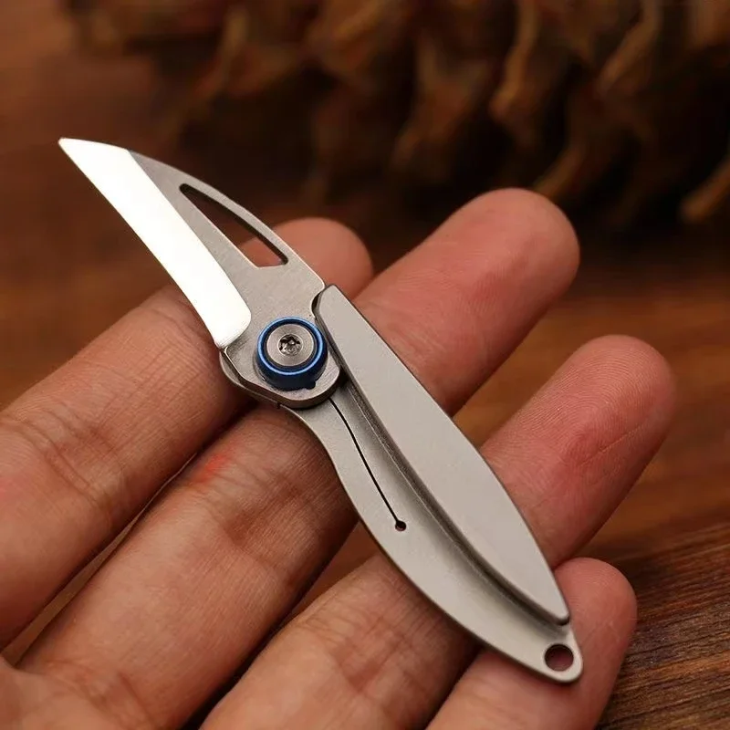 

New Zhida Titanium Alloy Folding Knife Multi Functional Sharp Mini Knife Portable Bottle Opener Keychain Box Opening Knife