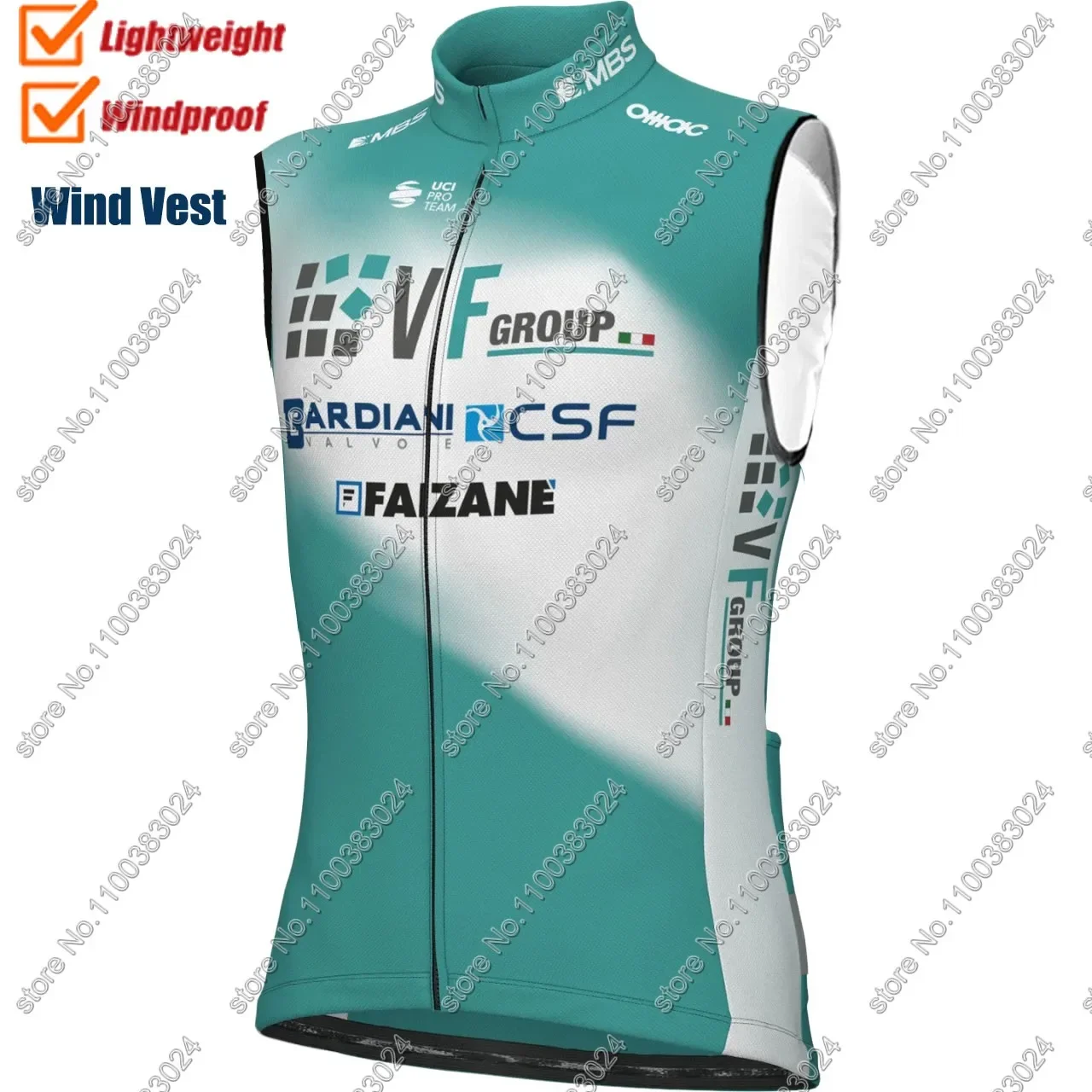 BARDIANI CSF-FAIZANÈ 2024 Wind Vest Cycling Jersey Sleeveless Green Windproof Lightweight Portugal MTB Ropa Maillot