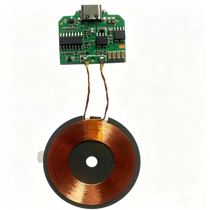 Type-C 15W Qi-zender, draadloze opladermodule, printplaat met spoel voor auto-telefoonhouder, geschikt voor doe-het-zelfprojecten.