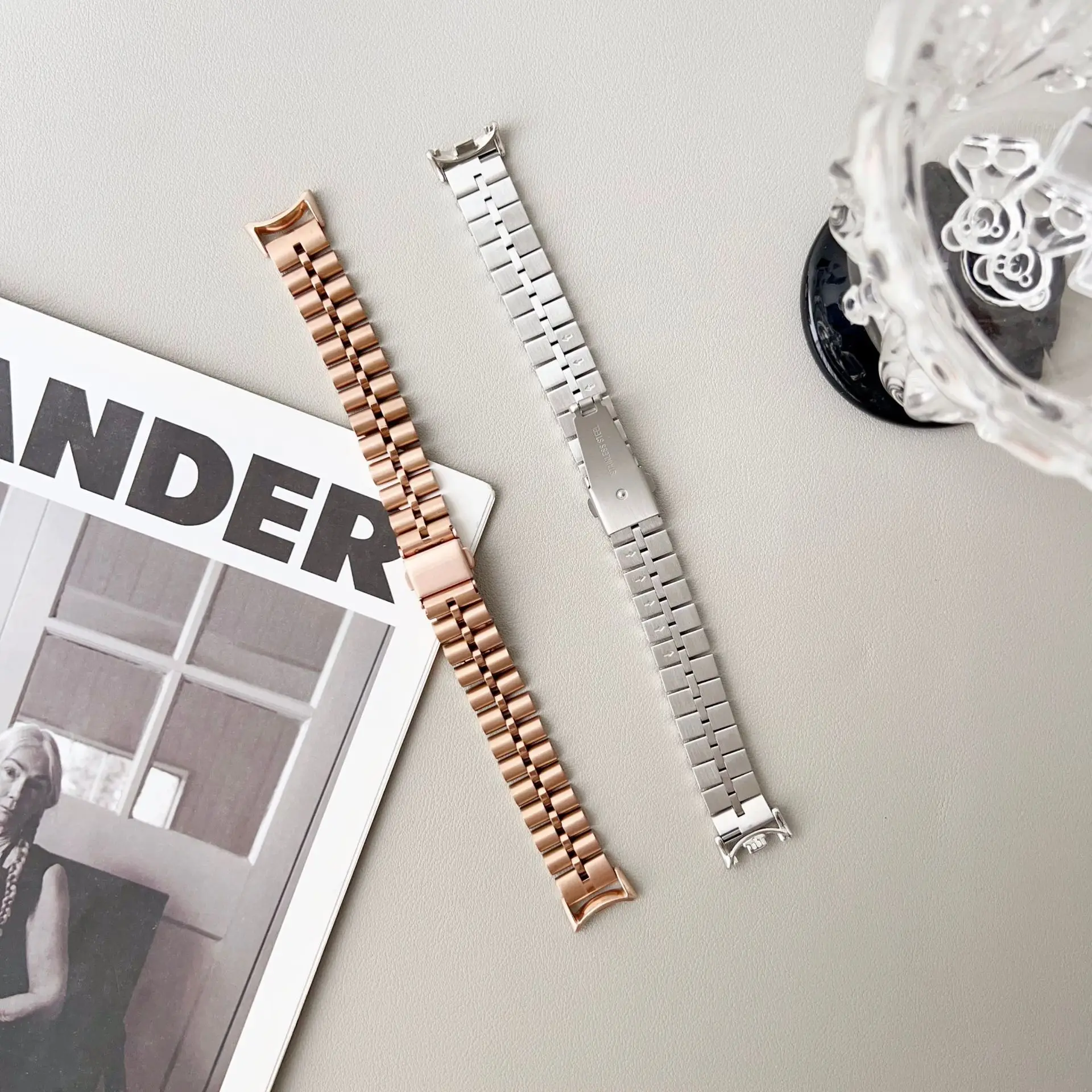 Stainless Steel Bracelet For Mi Band 9 Strap Lady Slim Watchband For Xiaomi Band8 Business Metal Wristband Replaceable Accessory