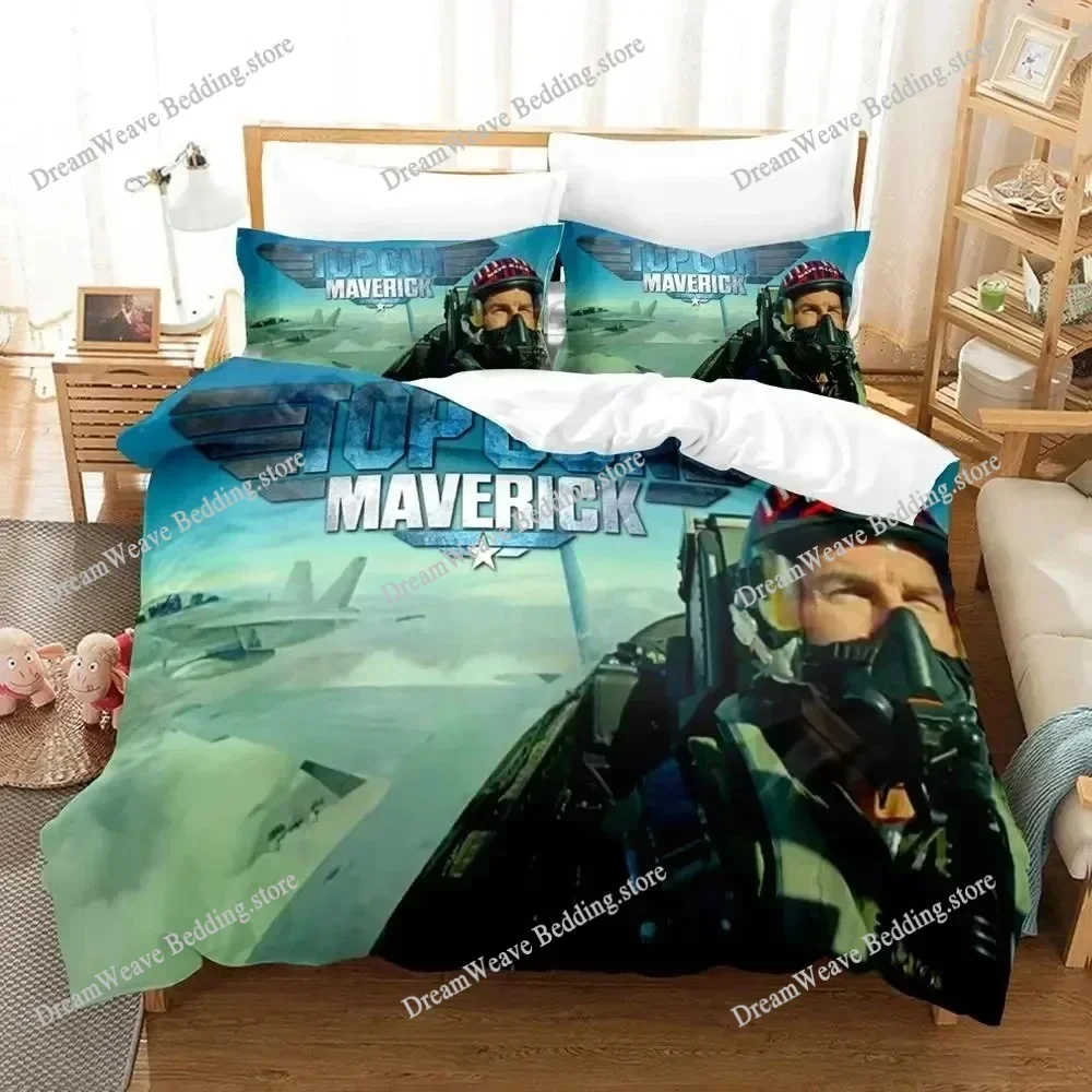 Bedding Decor TV Top Gun Maverick Bedding Set Duvet Cover 3d Bedding Fashion Design Decoration King Duvet Cover Set Double Bed S