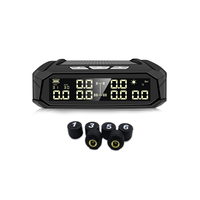 Car TPMS Tyre Pressure Monitoring System Solar Power Digital Display Auto Security Alarm with 6 External Sensors