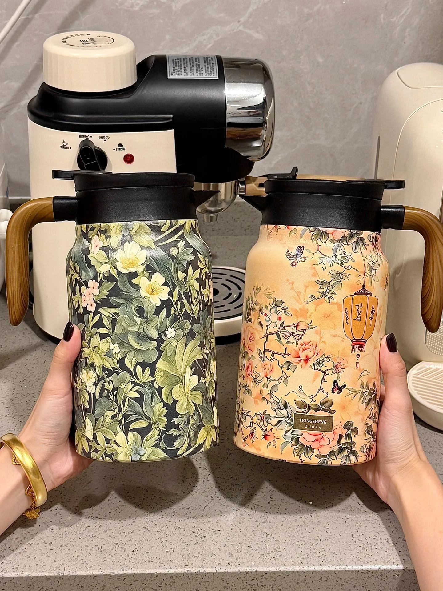 

Большая термокружка из нержавеющей стали на 36 унций с ручкой для заваривания чая, для дома и офиса