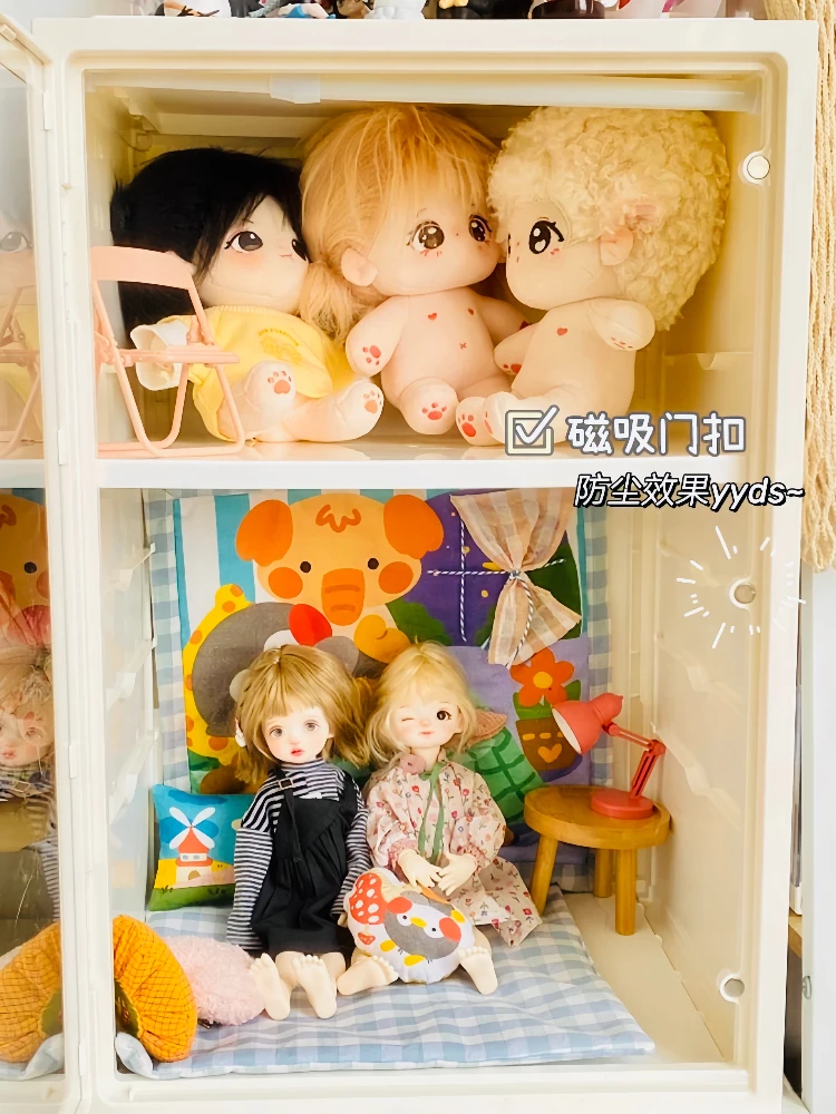 Doll Storage Bucket Toy Storage Bjd Doll Doll Storage Cabinet Blind Box Display Cabinet Transparent Doll Box Home Decoration