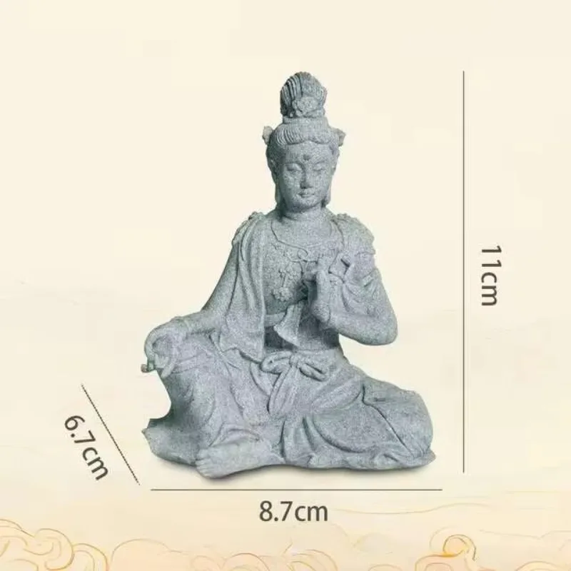 Estatua  en miniatura, figura  Buda, piedra meditando, peces Zen, acuario, tanque, escritorio, kwan, Feng Shui chin
