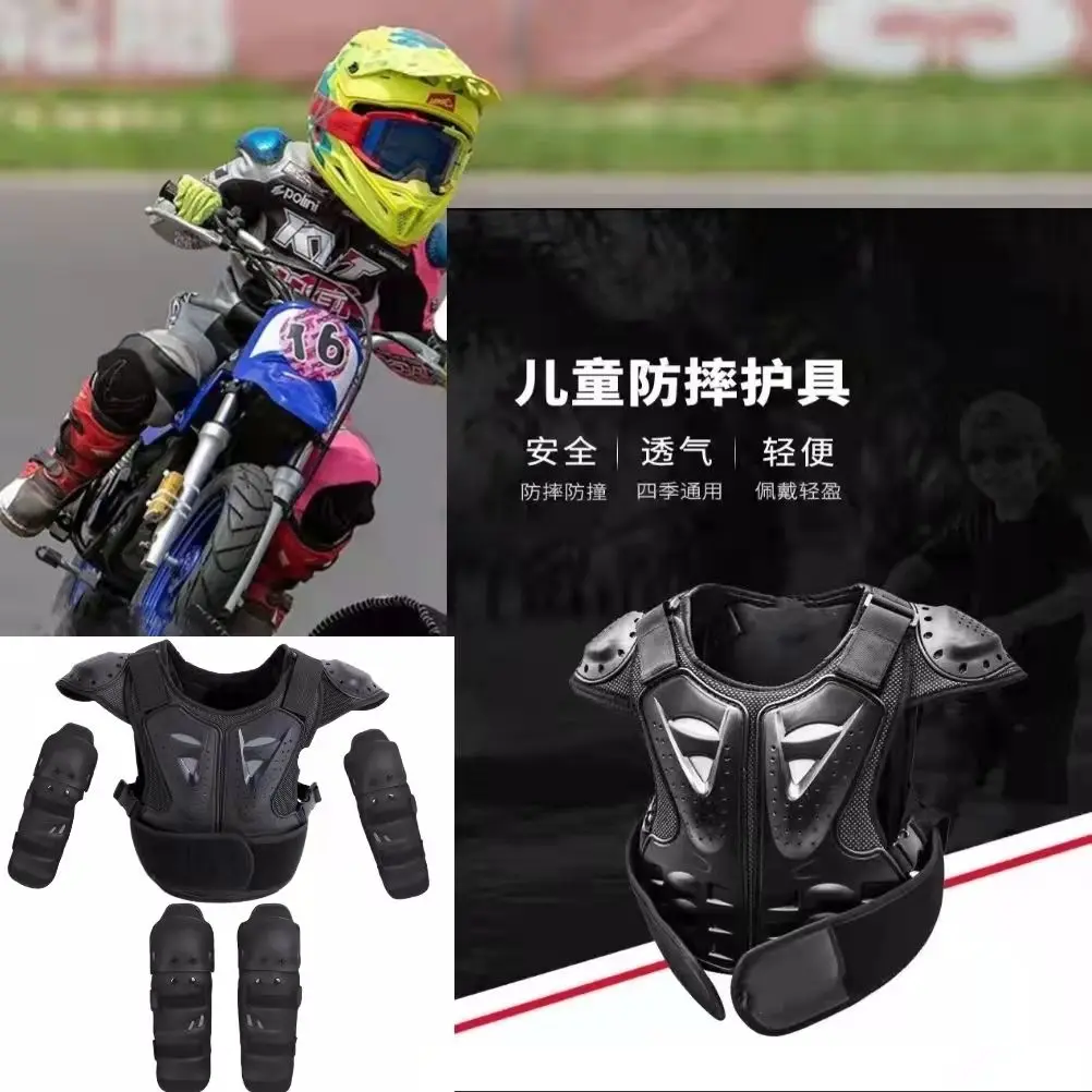 

For Height 1-1.5M Boys Girls Youth Child Kids Body Protection Motocross Armor Vest suits skiing skating elbow Knee care armor