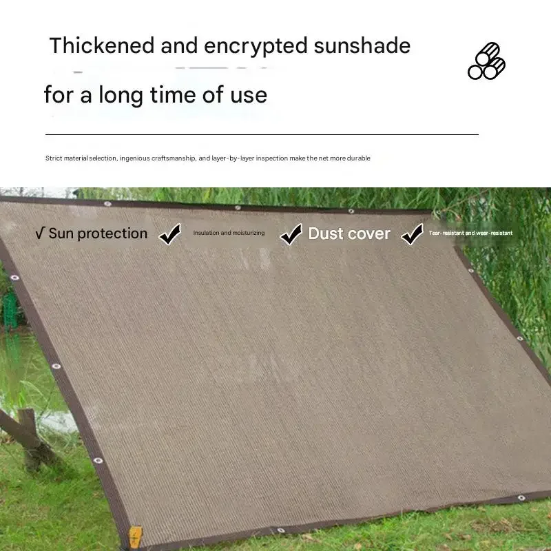 

Coffee colored household sunshade cloth, sunshade net, edge wrapped privacy fence, swimming pool garden balcony sunshade cloth