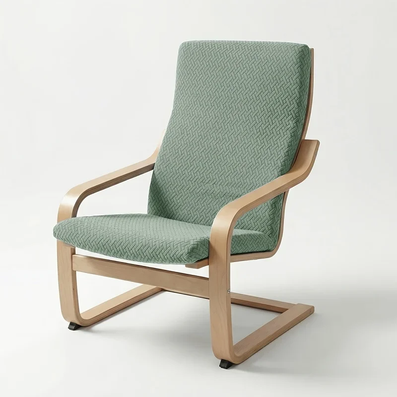 1 Stück Elastischer T-Jacquard Poang Stuhlauflagen-Überzug mit Riemen Weicher Einzelsofa-Bezug Dehnbarer Sessel-Schutz Wohnzimmer Zuhause – Detail 9