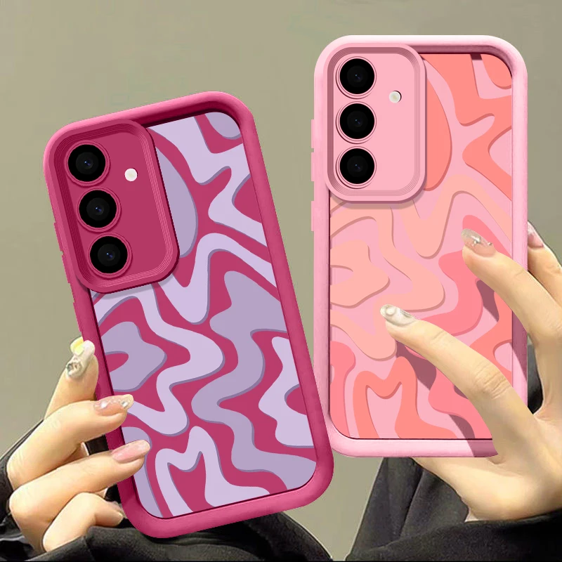 Funda con patrón de rayas para Samsung Galaxy A57 A27 A37 A56 A16 A17 A36 A26 A55 A54 A15 S26 S25 S24 S23 S22 Ultra S25 FE 4