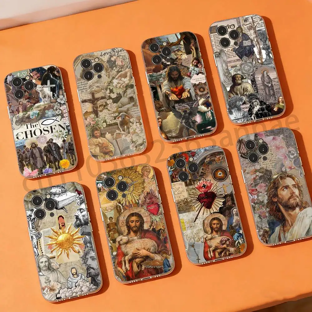 

Vintage Jesus God Slogan Phone Case for iPhone 11Pro 13 12 11 Pro Max 16e 17 Air 16 15 14 Plus 11ProMax