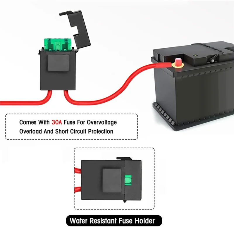 

Ingenious-LED Light Bar Wiring Harness Kit 2 Leads 18 AWG Universal LED Wiring Harness Relay On & Off Switch Wiring Harness