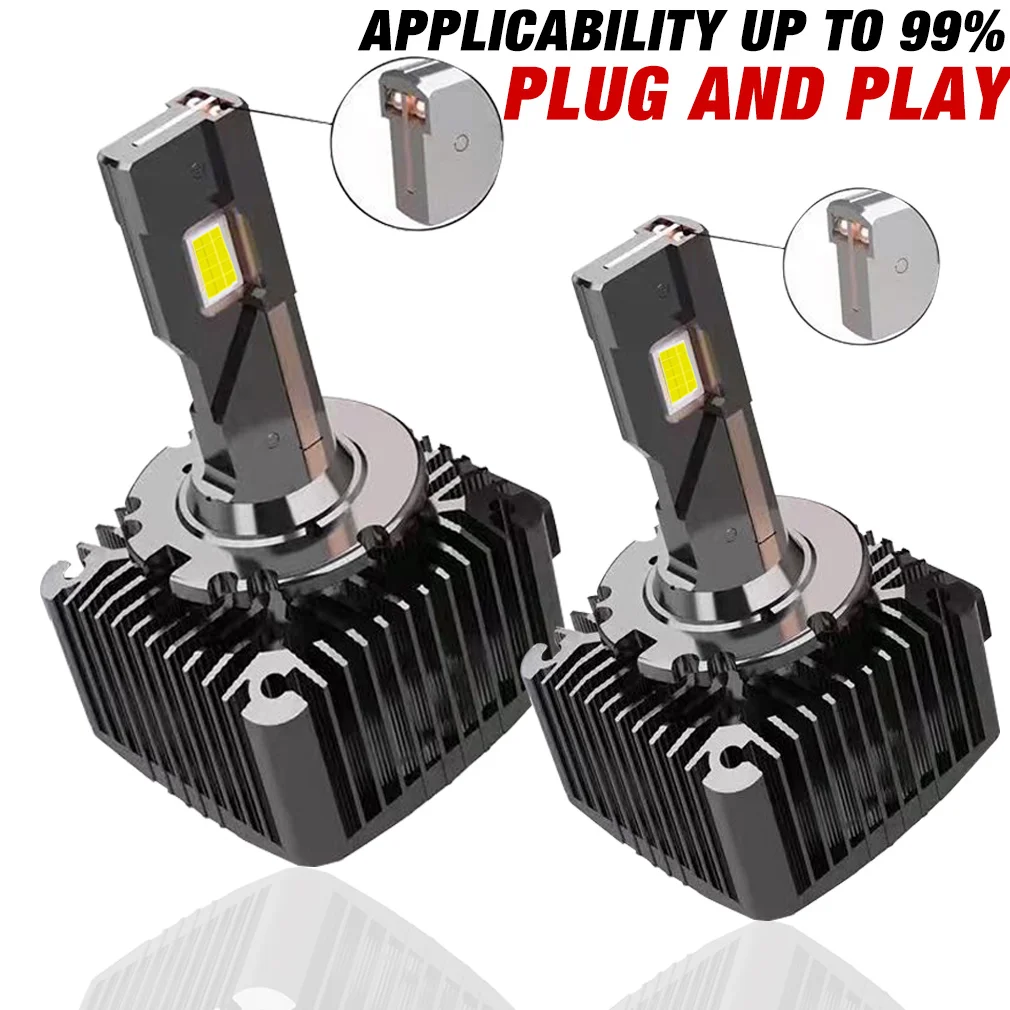 2pcs Canbus D1S LED Headlights HID D3S D2S D4S D5S D8S Turbo LED 80000LM CSP Chip 6000K White 8000K 90W Plug&Play 12V 24V