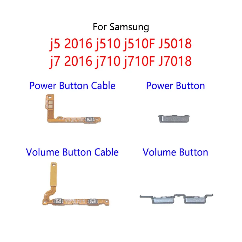 Przycisk zasilania Przełącznik zewnętrznej głośności Boczne włączanie / wyłączanie Wyciszenie Klucz Elastyczny kabel Do Samsung J5 2016 J510 J510F J5108 J7 J710 J710F J7108