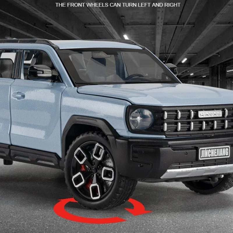 1:24 Haval Cool Dog SUV Symulacja Samochodu Metalowego Model Stopowy Dźwięk Światło Napęd Pull Back Zabawka Samochodowa Prezent dla Chłopca