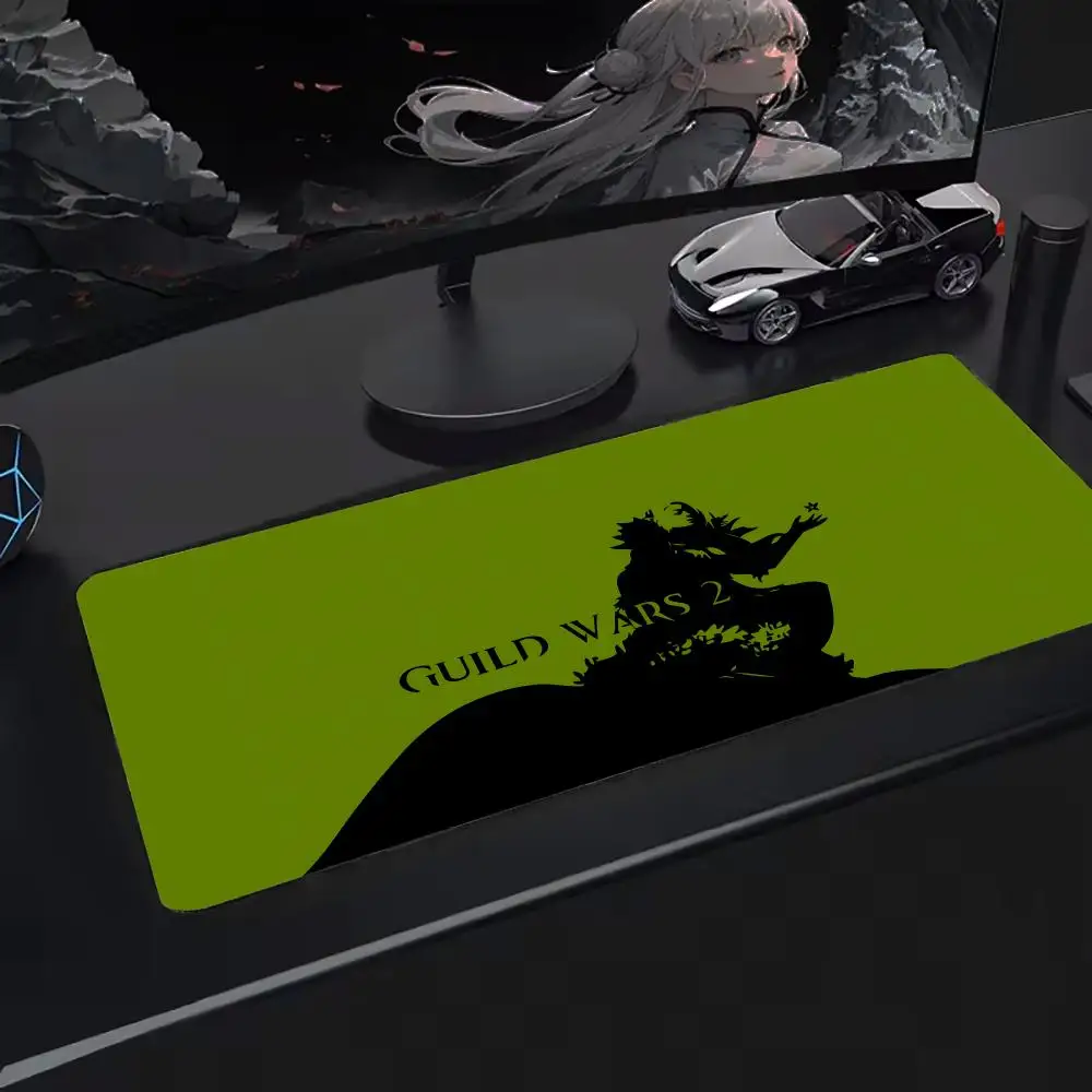 Popular G-Guild wars 2 Mouse Pad Keyboard Desk Mats, Kawai Rubber, Non-Slip Desk Mat, XXL90x40cm