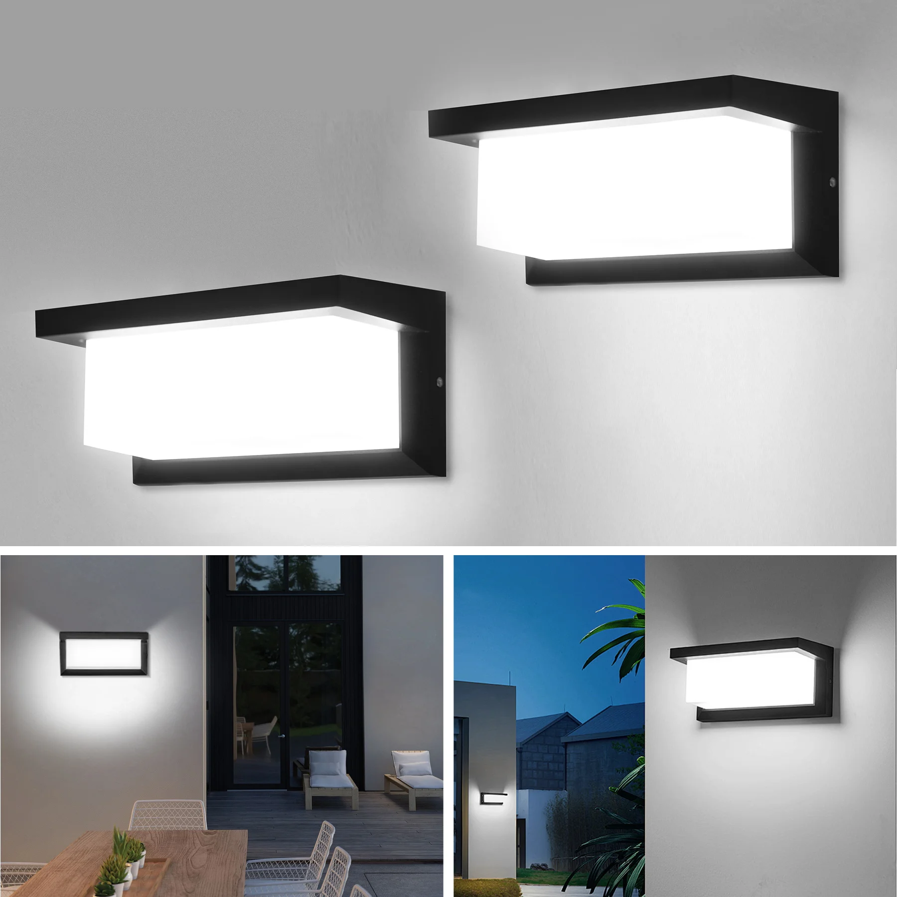 LED Vintage Rechteck Wandleuchte Innen Außen Dekorative Beleuchtung für Veranda Wohnzimmer Schlafzimmer Hof Balkon Home Decor