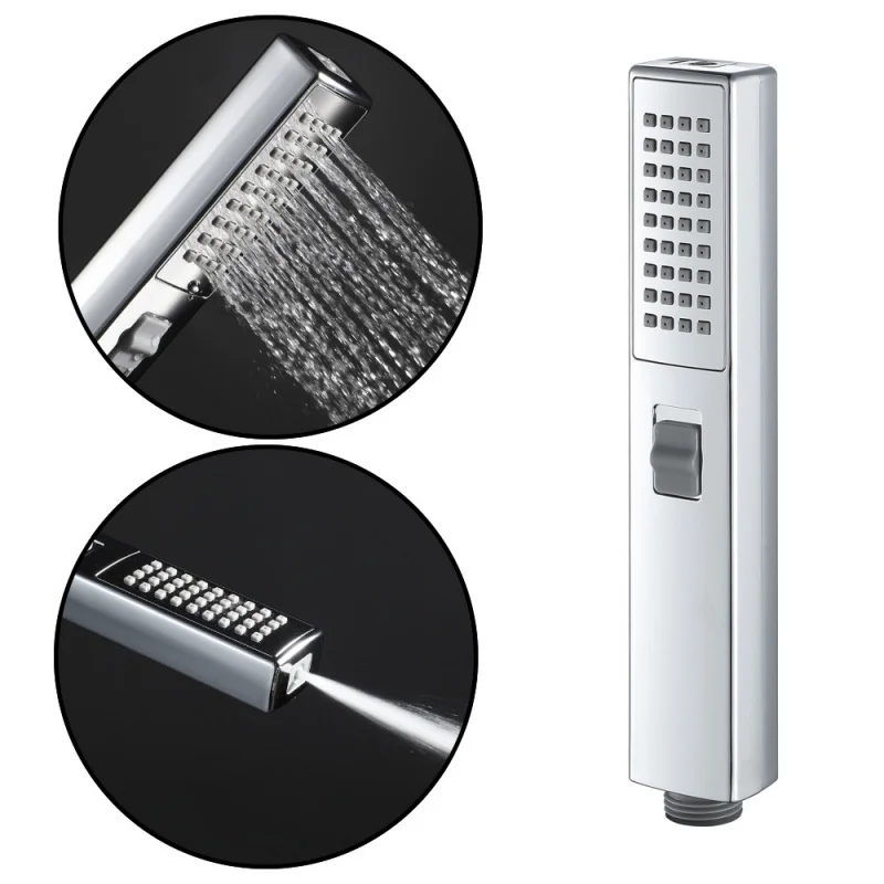 

Хромированный бытовой ручной душевой набор, квадратная насадка для душа, две функции, насадка для душа из АБС-пластика, аксессуары для ванной комнаты