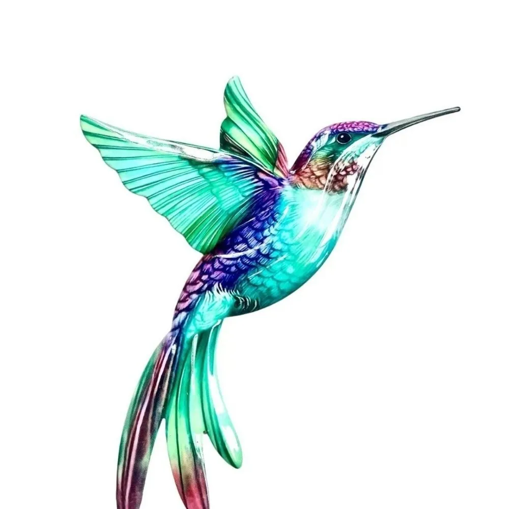 Metal Material Metal Hummingbird Wall Art 3D Design Vintage Hummingbird Pendant Weather Resistant