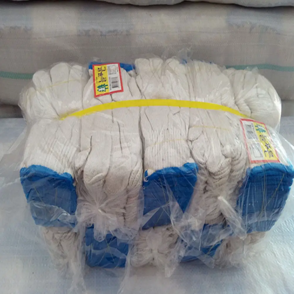 

10Pcs Labour Protection Gloves Cotton Yarn Wearproof Skid Resistance Gloves for Construction Machinery Maintenance Home Workshop