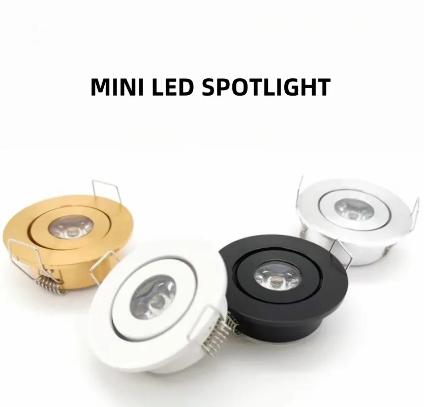 3W Mini LED Cabinet Spot Light Recessed Downlight Colourful 110V 220V Ceiling light for Living Room Bedroom Display case DC12V