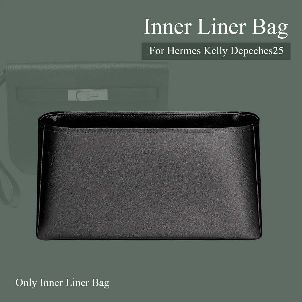 

Silk Satin Purse Organizer Insert Fit for Hermes Kelly Depeches 25 Handbag Smooth Inner Liner Bag Cosmetics Insert Bag In Bag