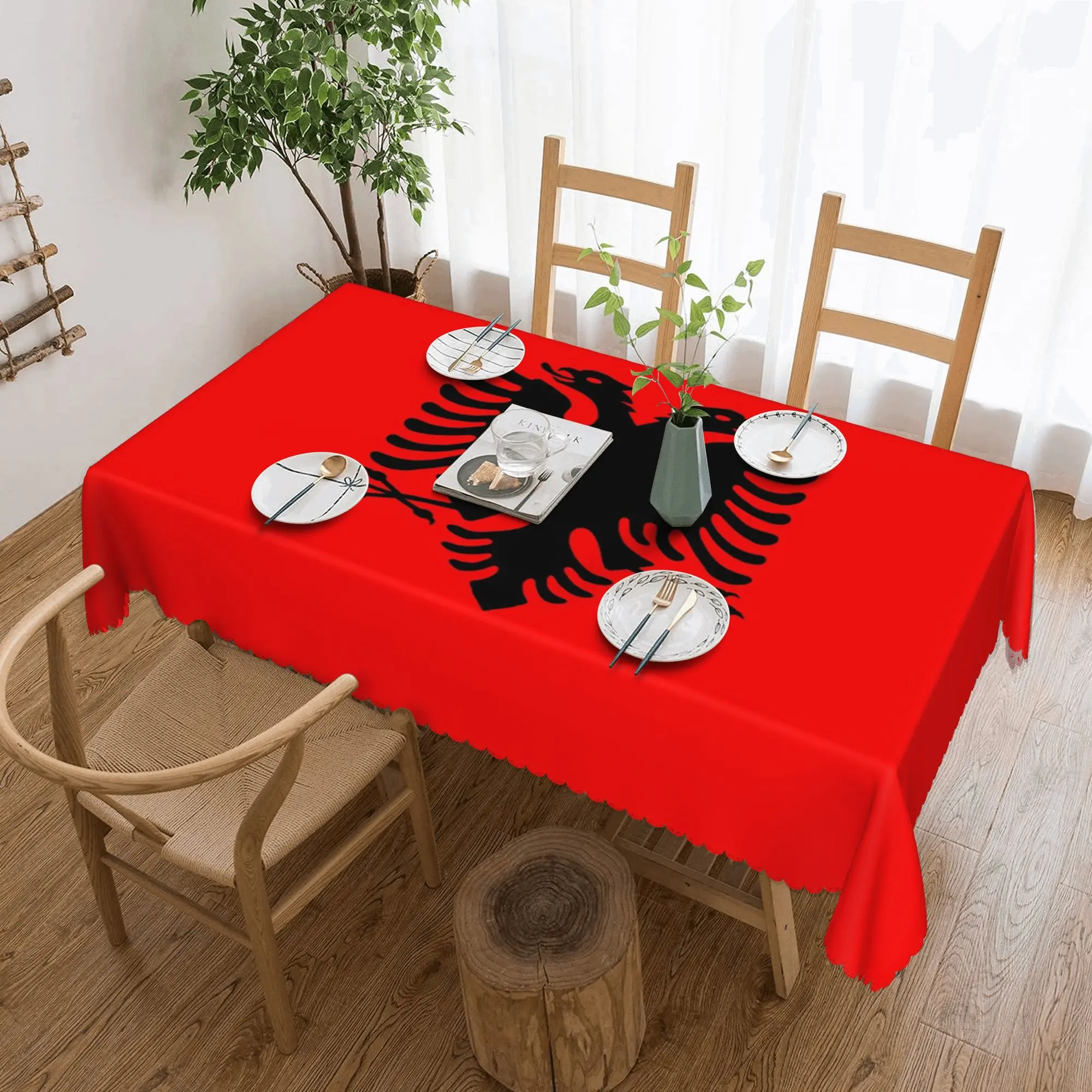 

Custom Flag of Albania Rectangular Tablecloth Oilproof Table Cover for Festival Party Decorations Table Cloth