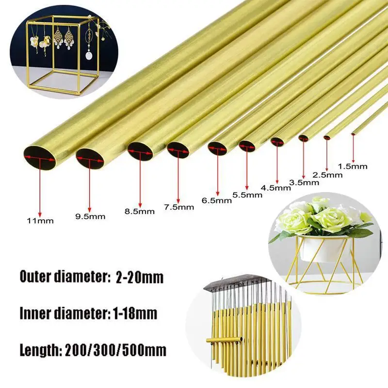 1 pcs Brass Tubes Length 20/30/50cm Diameter 2/3/4/5/6/7/8/9/10/12/14/16/18/20mm Brass Tubes Wall Cutting Tool Parts