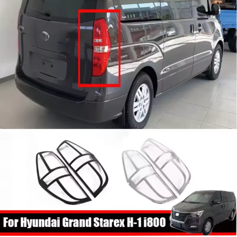 For Hyundai Grand Starex H-1 i800 2018 - 2020 ABS Chrome Car Rear Tail Light Fog Light Decoration Cover Trim Car Accessories